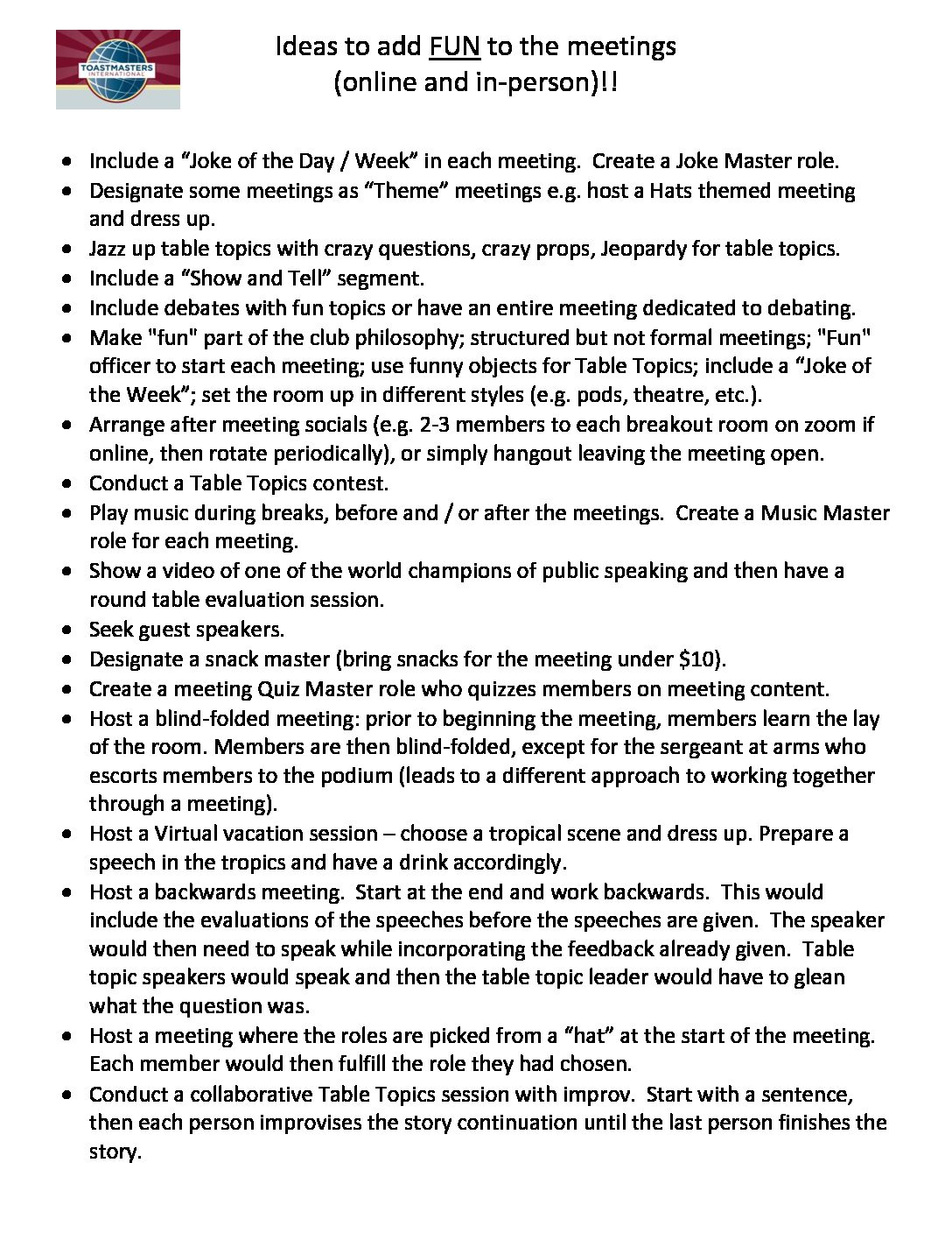 Toastmasters Table Topics Competition Questions Matttroy